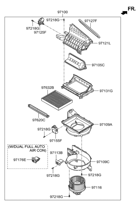 2017 Hyundai Elantra US Alabama made Heater System-Heater & Blower Diagram 2