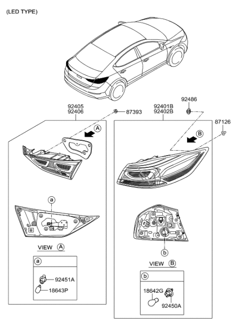 2018 Hyundai Elantra Rear Combination Lamp Diagram 2