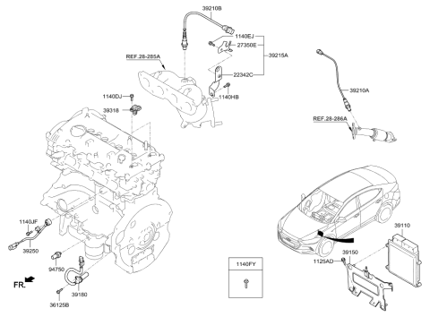 2017 Hyundai Elantra US Alabama made Electronic Control Diagram 1