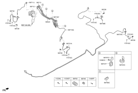2016 Hyundai Elantra Tube-Master Cylinder To Hydraulic Unit,Pri Diagram for 58722-F3500