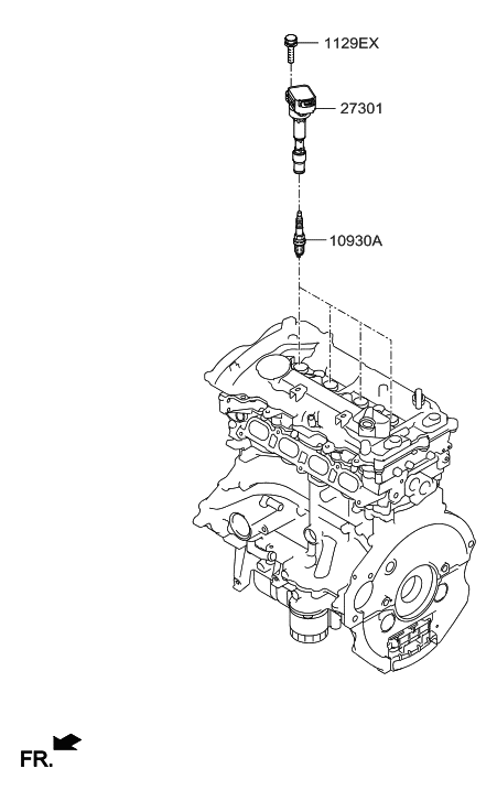 2016 Hyundai Elantra US Alabama made Spark Plug & Cable Diagram 1