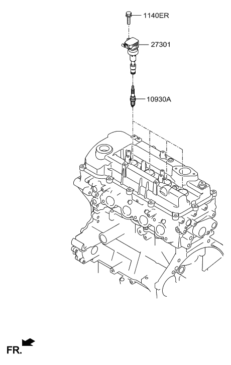 2016 Hyundai Elantra Coil Assembly-Ignition Diagram for 27301-03AA0