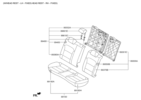 2016 Hyundai Elantra US Alabama made 2nd Seat Diagram 1