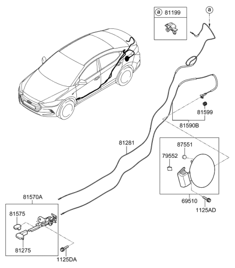 2017 Hyundai Elantra US Alabama made Fuel Filler Door Diagram