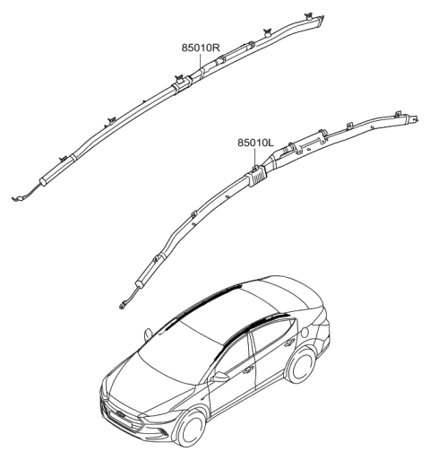 2017 Hyundai Elantra US Alabama made Air Bag System Diagram 2