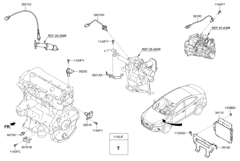 2017 Hyundai Elantra US Alabama made Electronic Control Diagram 2