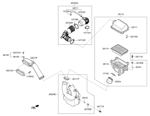 2018 Hyundai Elantra Air Cleaner Diagram 1