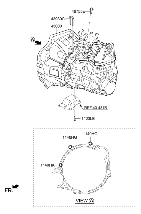 2016 Hyundai Elantra Transaxle Assy-Manual Diagram 2