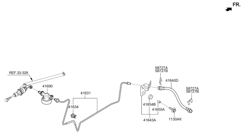 2016 Hyundai Elantra US Alabama made Clutch Master Cylinder Diagram