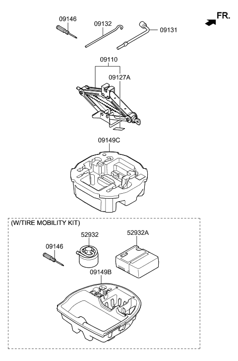 2016 Hyundai Elantra US Alabama made OVM Tool Diagram