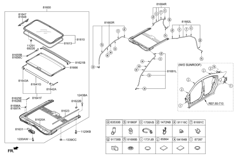 2017 Hyundai Elantra US Alabama made Sunroof Diagram