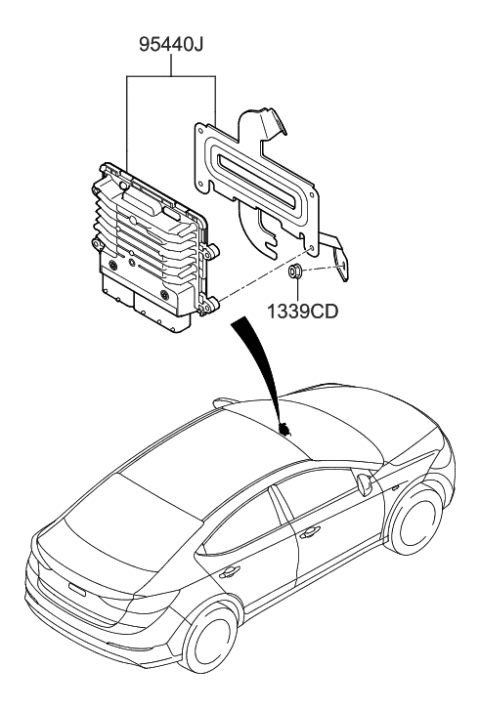 2018 Hyundai Elantra T/M Control Unit Diagram for 95440-2CCA0