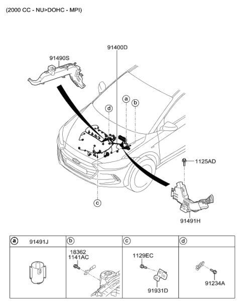 2017 Hyundai Elantra Bracket-Wiring Mounting Diagram for 91931-F2050