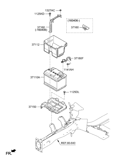 2017 Hyundai Elantra US Alabama made Battery & Cable Diagram