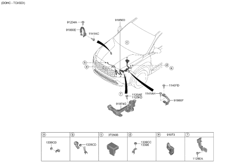 2004 Hyundai XG350 WIRING ASSY-BATTERY Diagram for 91851-S2020