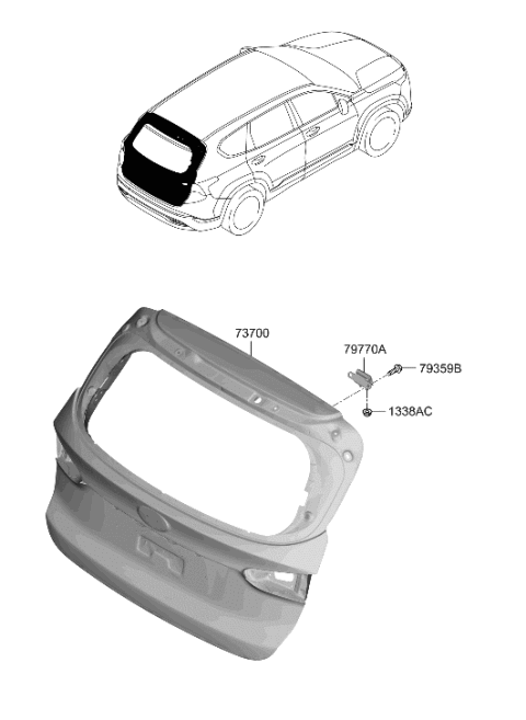 2021 Hyundai Santa Fe Tail Gate Diagram