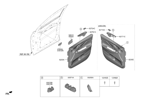 2023 Hyundai Santa Fe Front Door Trim Diagram