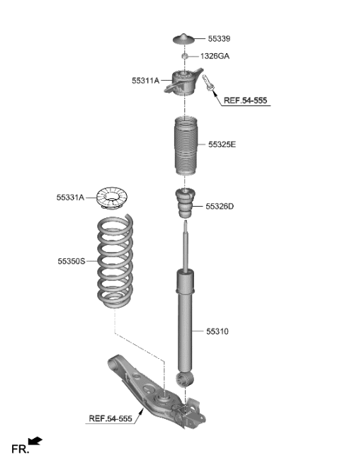 2021 Hyundai Santa Fe STOPPER-BUMPER Diagram for 55326-R5000