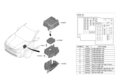 2004 Hyundai XG350 Pcb Block Assembly Diagram for 91959-S1200