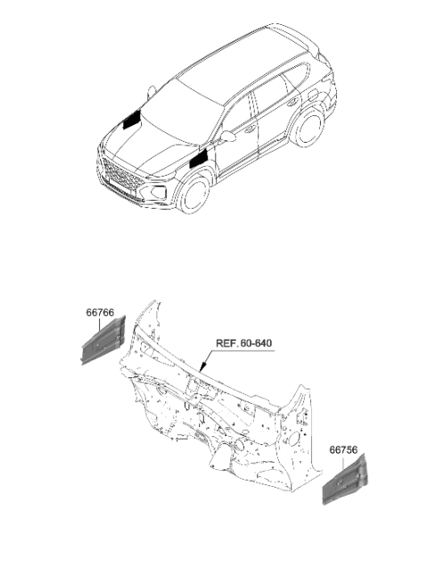 2023 Hyundai Santa Fe Cowl Panel Diagram