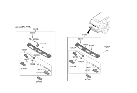 2022 Hyundai Santa Fe CAMERA ASSY-BACK VIEW Diagram for 99240-S1510