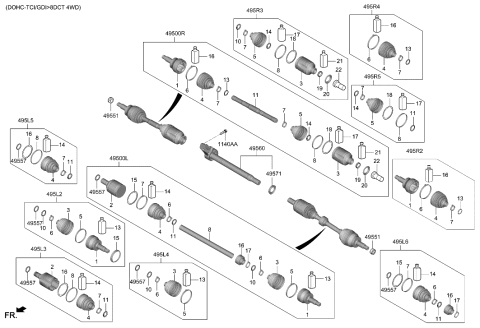 2023 Hyundai Santa Fe Drive Shaft (Front) Diagram 2