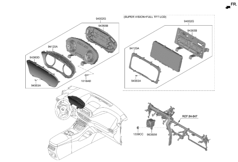 2021 Hyundai Santa Fe Cluster Assembly-Instrument Diagram for 94061-S2000