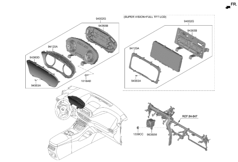 2021 Hyundai Santa Fe Cluster Speaker Assembly Diagram for 94100-S1000