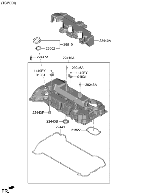 2022 Hyundai Santa Fe Rocker Cover Diagram 3