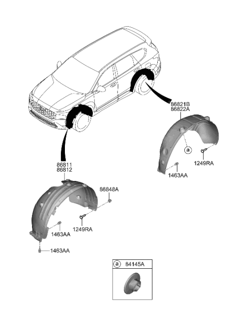 2021 Hyundai Santa Fe Wheel Gaurd Diagram