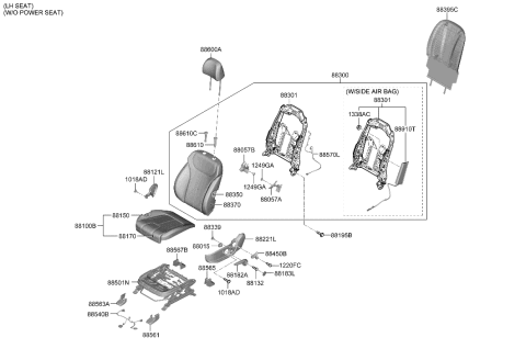 2022 Hyundai Santa Fe Front Seat Diagram 3