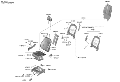 2023 Hyundai Santa Fe Front Seat Diagram 1