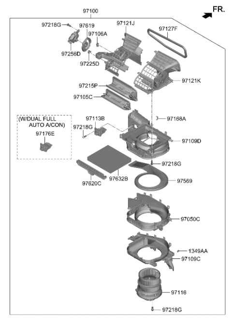 2021 Hyundai Santa Fe Heater System-Heater & Blower Diagram 2