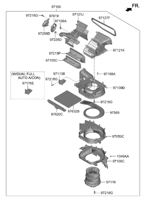 2004 Hyundai XG350 Filter Assy-Air Diagram for 97133-L1000