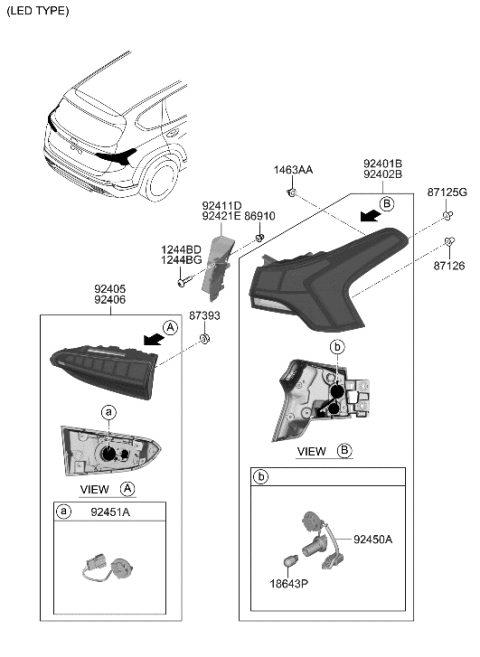 2023 Hyundai Santa Fe Rear Combination Lamp Diagram 2