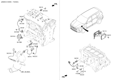 2003 Hyundai XG350 Electronic Control Unit Diagram for 39110-2S059