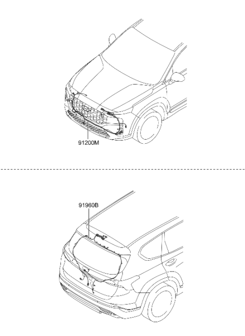 2021 Hyundai Santa Fe Wiring Assembly-Tail Gate Diagram for 91650-S2540
