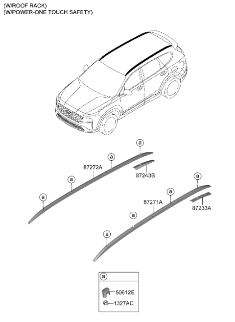 2021 Hyundai Santa Fe Roof Garnish & Rear Spoiler Diagram 3