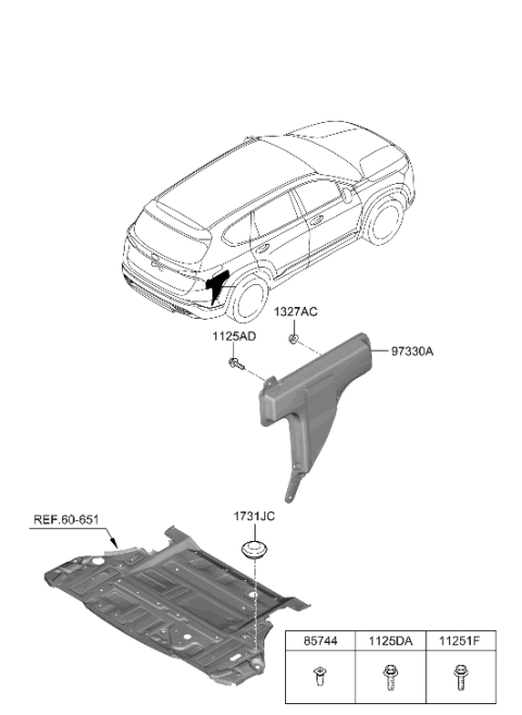 2021 Hyundai Santa Fe A/C System-Rear Diagram