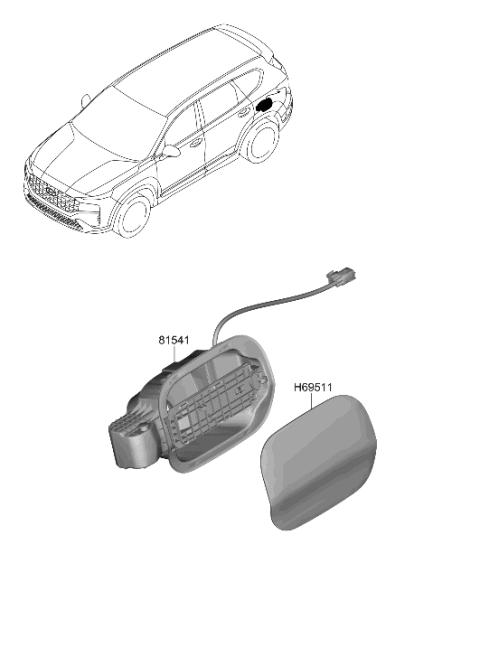 2021 Hyundai Santa Fe Fuel Filler Door Diagram