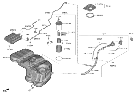 2023 Hyundai Santa Fe Hose-Tank To CANISTER Diagram for 31473-S2550