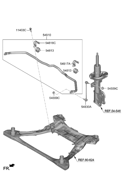 2022 Hyundai Santa Fe Front Suspension Control Arm Diagram