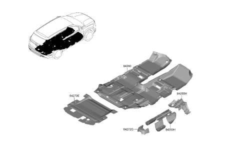 2022 Hyundai Santa Fe Floor Covering Diagram