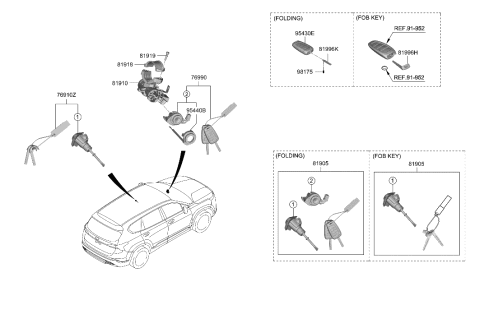 2023 Hyundai Santa Fe Key-Blanking Pic Diagram for 81996-S1030