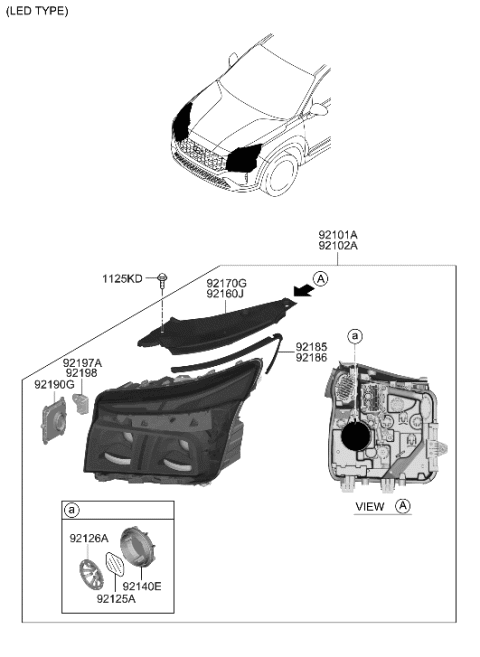 2021 Hyundai Santa Fe Head Lamp Diagram 2