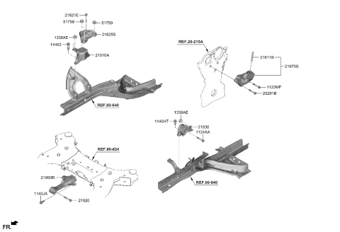 2021 Hyundai Santa Fe Engine & Transaxle Mounting Diagram