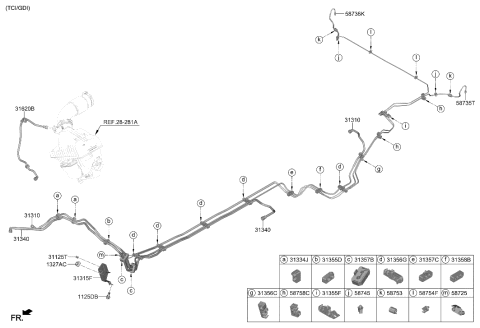 2023 Hyundai Santa Fe Tube-Fuel Vapor Diagram for 31340-S2250