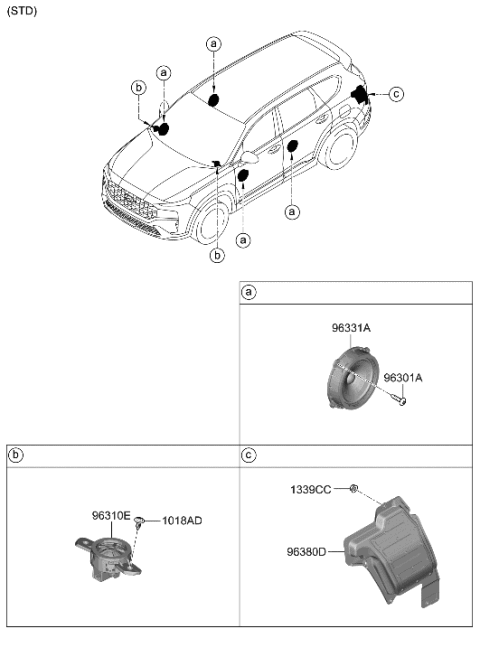 2021 Hyundai Santa Fe Speaker Diagram 1