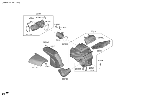 2021 Hyundai Santa Fe Air Cleaner Diagram 2