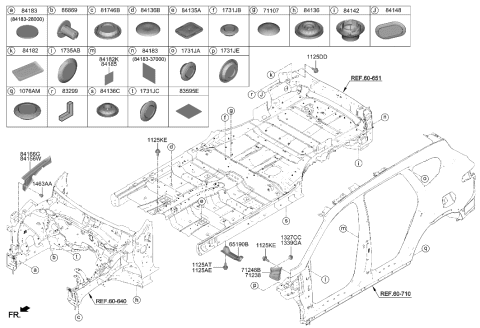 2023 Hyundai Santa Fe Isolation Pad & Plug Diagram 1